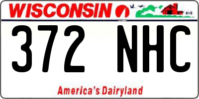 WI license plate 372NHC
