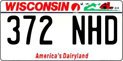 WI license plate 372NHD
