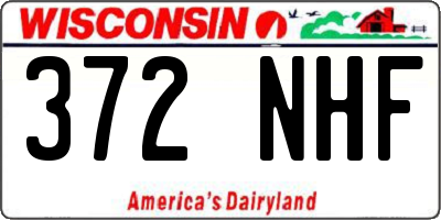 WI license plate 372NHF