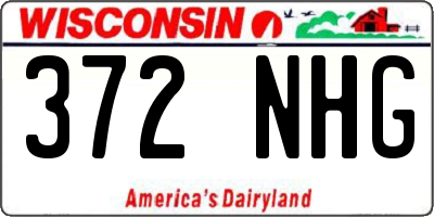 WI license plate 372NHG