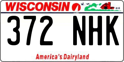 WI license plate 372NHK