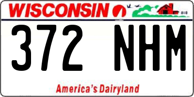 WI license plate 372NHM