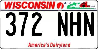 WI license plate 372NHN