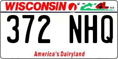 WI license plate 372NHQ
