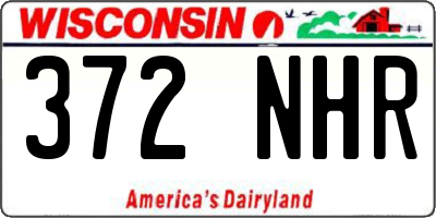 WI license plate 372NHR