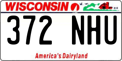 WI license plate 372NHU
