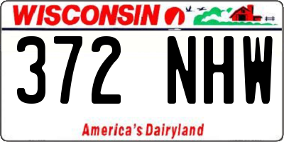 WI license plate 372NHW