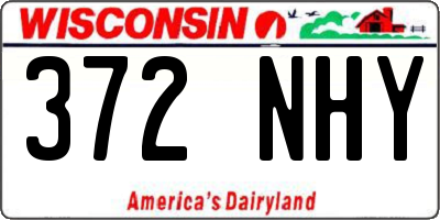 WI license plate 372NHY