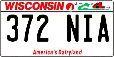 WI license plate 372NIA