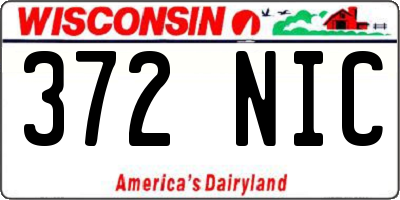 WI license plate 372NIC