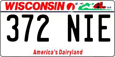 WI license plate 372NIE