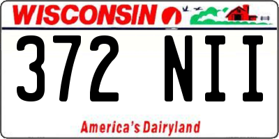 WI license plate 372NII