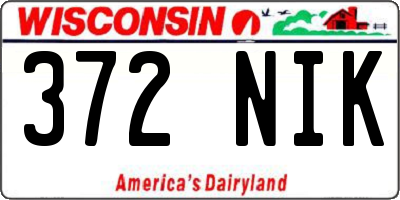 WI license plate 372NIK