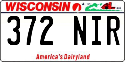 WI license plate 372NIR