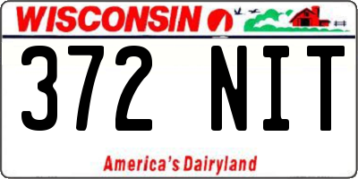 WI license plate 372NIT