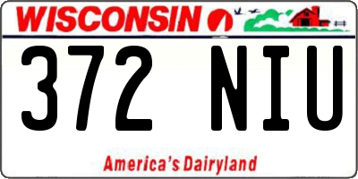 WI license plate 372NIU