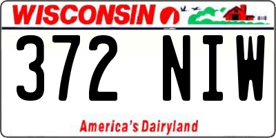 WI license plate 372NIW