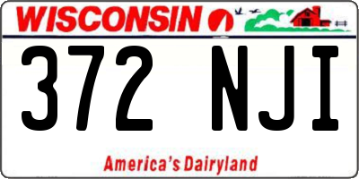 WI license plate 372NJI