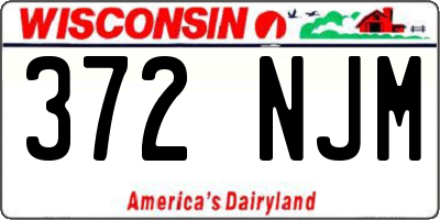WI license plate 372NJM