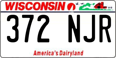 WI license plate 372NJR