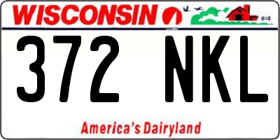 WI license plate 372NKL
