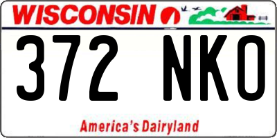 WI license plate 372NKO