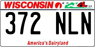 WI license plate 372NLN