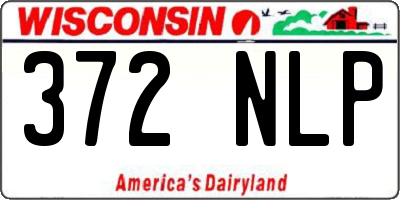 WI license plate 372NLP