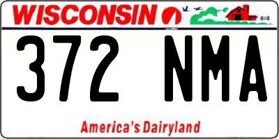 WI license plate 372NMA