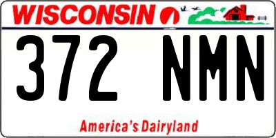 WI license plate 372NMN