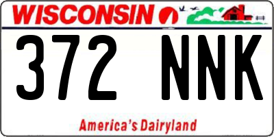 WI license plate 372NNK