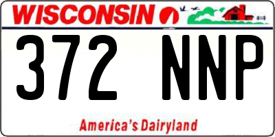 WI license plate 372NNP