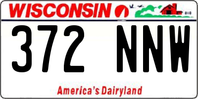 WI license plate 372NNW