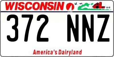 WI license plate 372NNZ