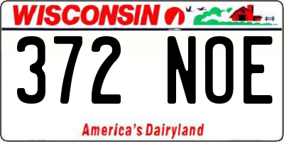 WI license plate 372NOE