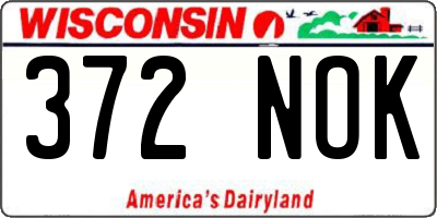WI license plate 372NOK