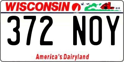 WI license plate 372NOY