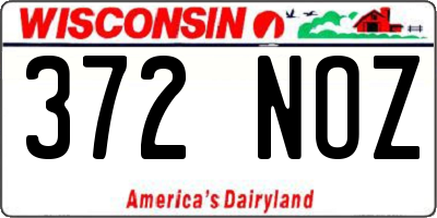 WI license plate 372NOZ