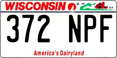 WI license plate 372NPF