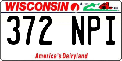 WI license plate 372NPI