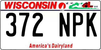 WI license plate 372NPK