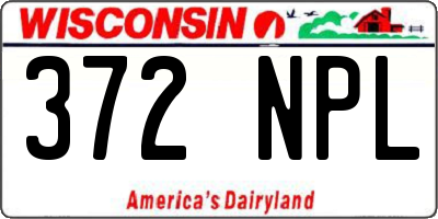 WI license plate 372NPL