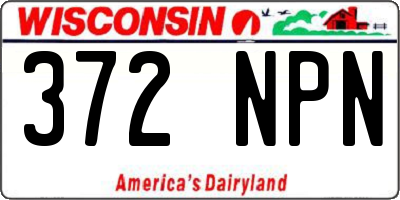 WI license plate 372NPN