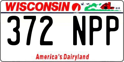 WI license plate 372NPP