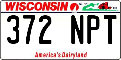 WI license plate 372NPT