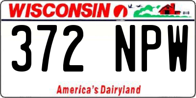 WI license plate 372NPW