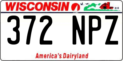 WI license plate 372NPZ