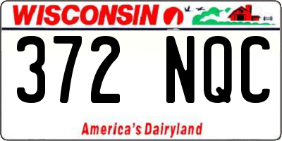 WI license plate 372NQC