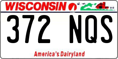 WI license plate 372NQS