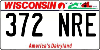 WI license plate 372NRE